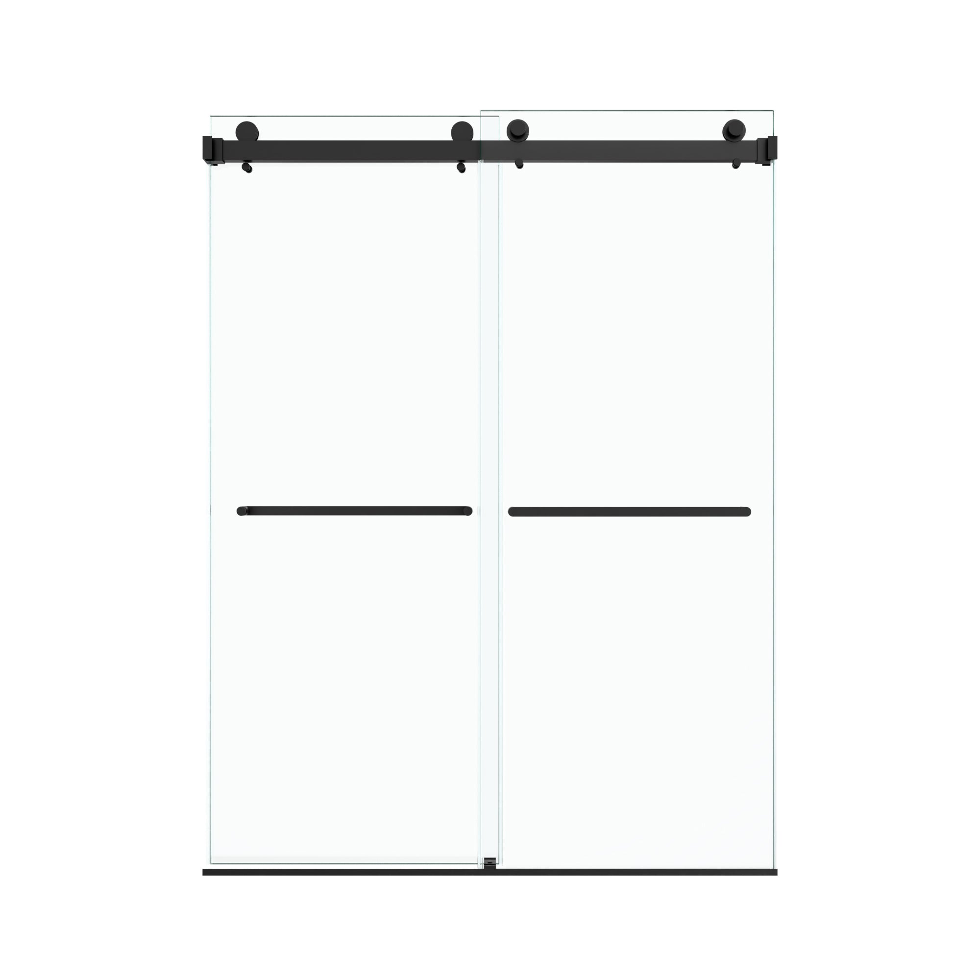 56"-60"W x 80"H Frameless Double Sliding Shower Door, 3/8 inches (10mm) Thick SGCC Tempered Glass Door, Chrome