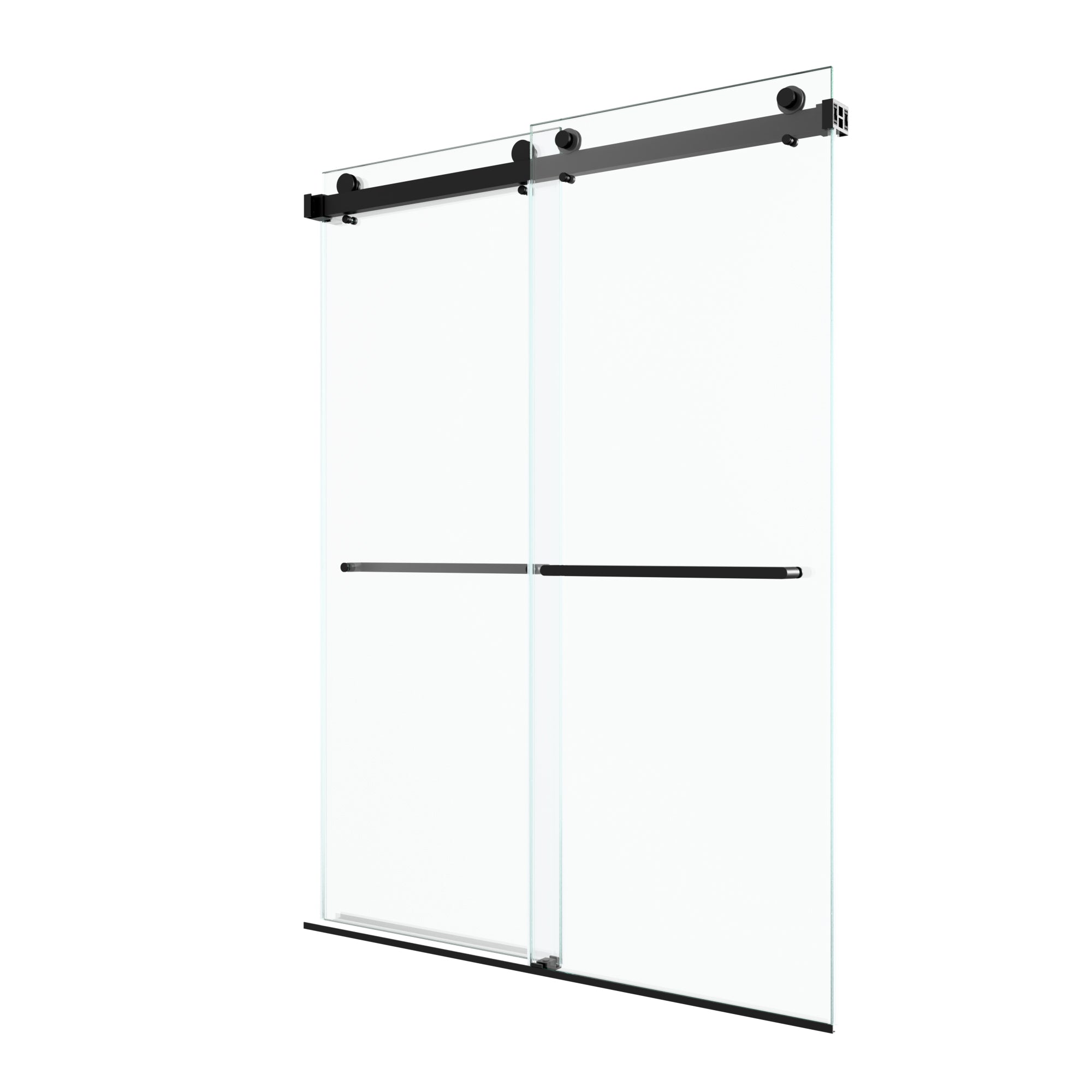 56"-60"W x 80"H Frameless Double Sliding Shower Door, 3/8 inches (10mm) Thick SGCC Tempered Glass Door, Chrome