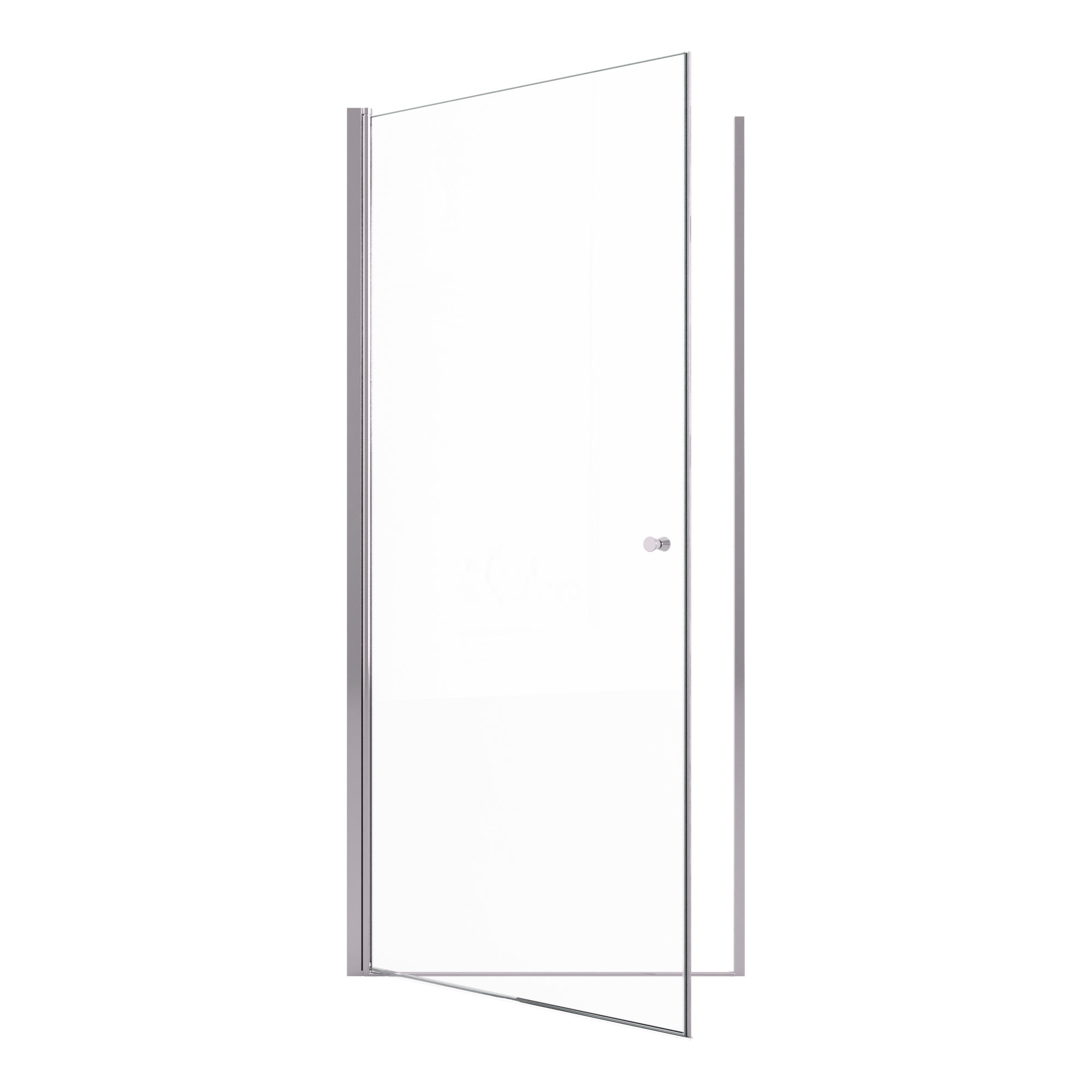 30"W x 72"H Frameless Circular Pivot Shower Door in Matte Black With 1/4" (6mm) Thick SGCC Tempered Glass