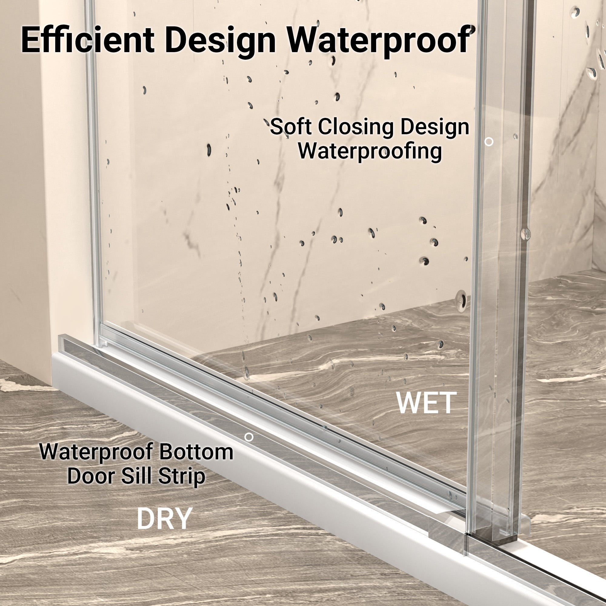 54 In. W X 74 In. H Single Sliding Frameless Shower Door In Chrome With Clear 5/16 In. Glass ARO-TT03-5474