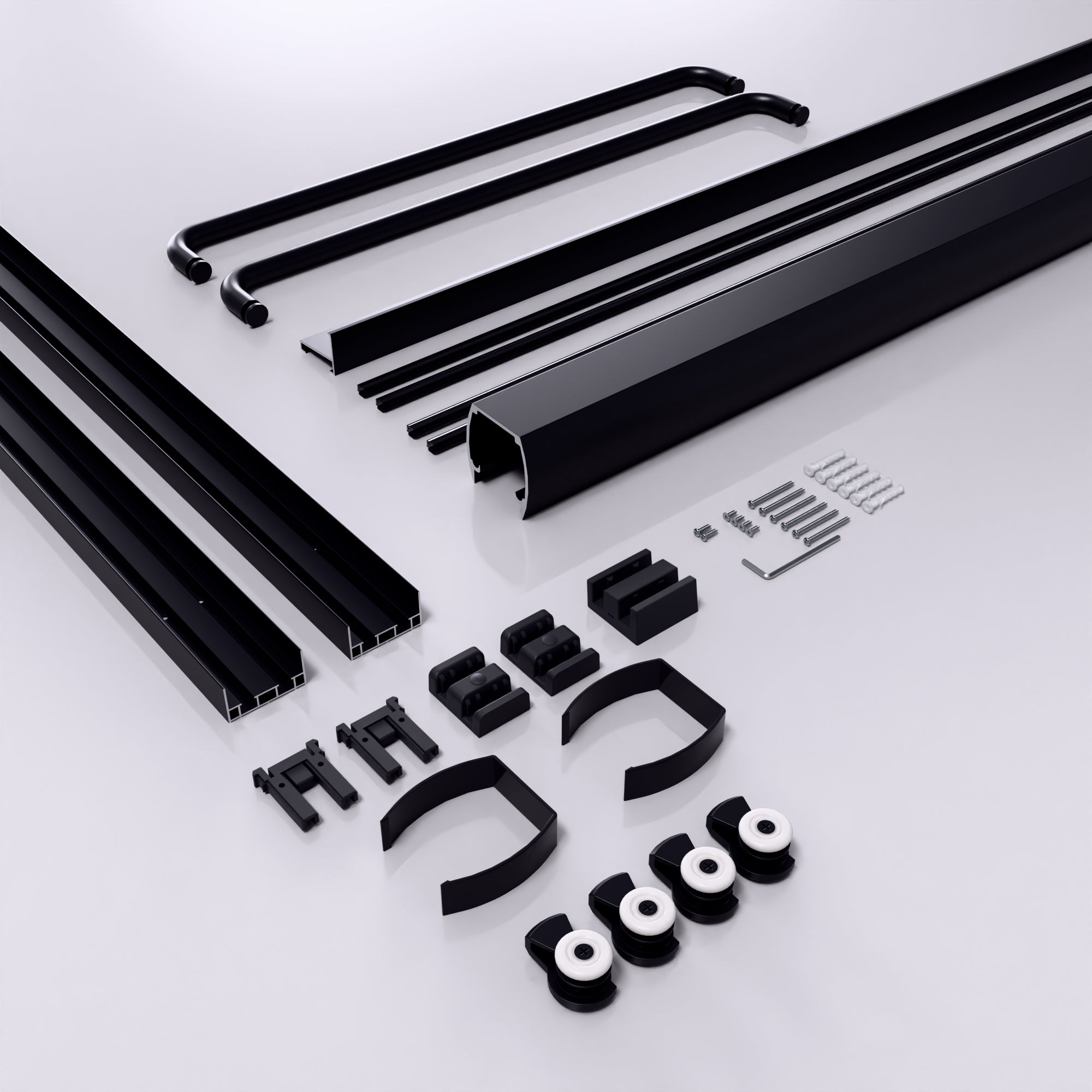 44"-48"W*72" H Semi-Frameless Double Sliding Shower Door, Bypass Shower Door, 1/4" (6mm) Thick SGCC Tempered Glass Door