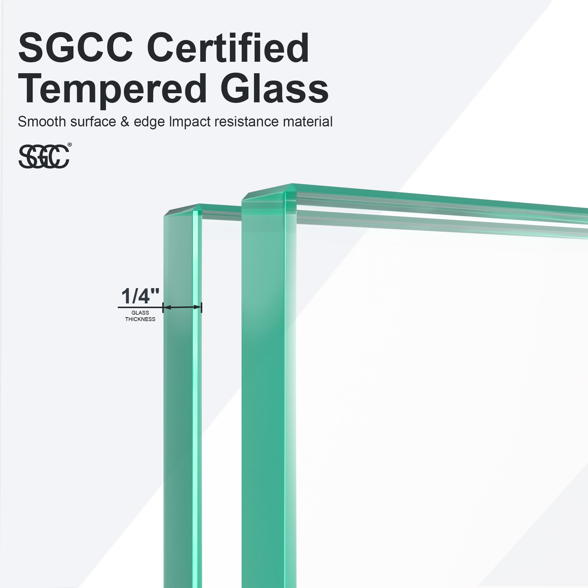 32"W x 72"H Frameless Circular Pivot Shower Door With 1/4" (6mm) Thick SGCC Tempered Glass
