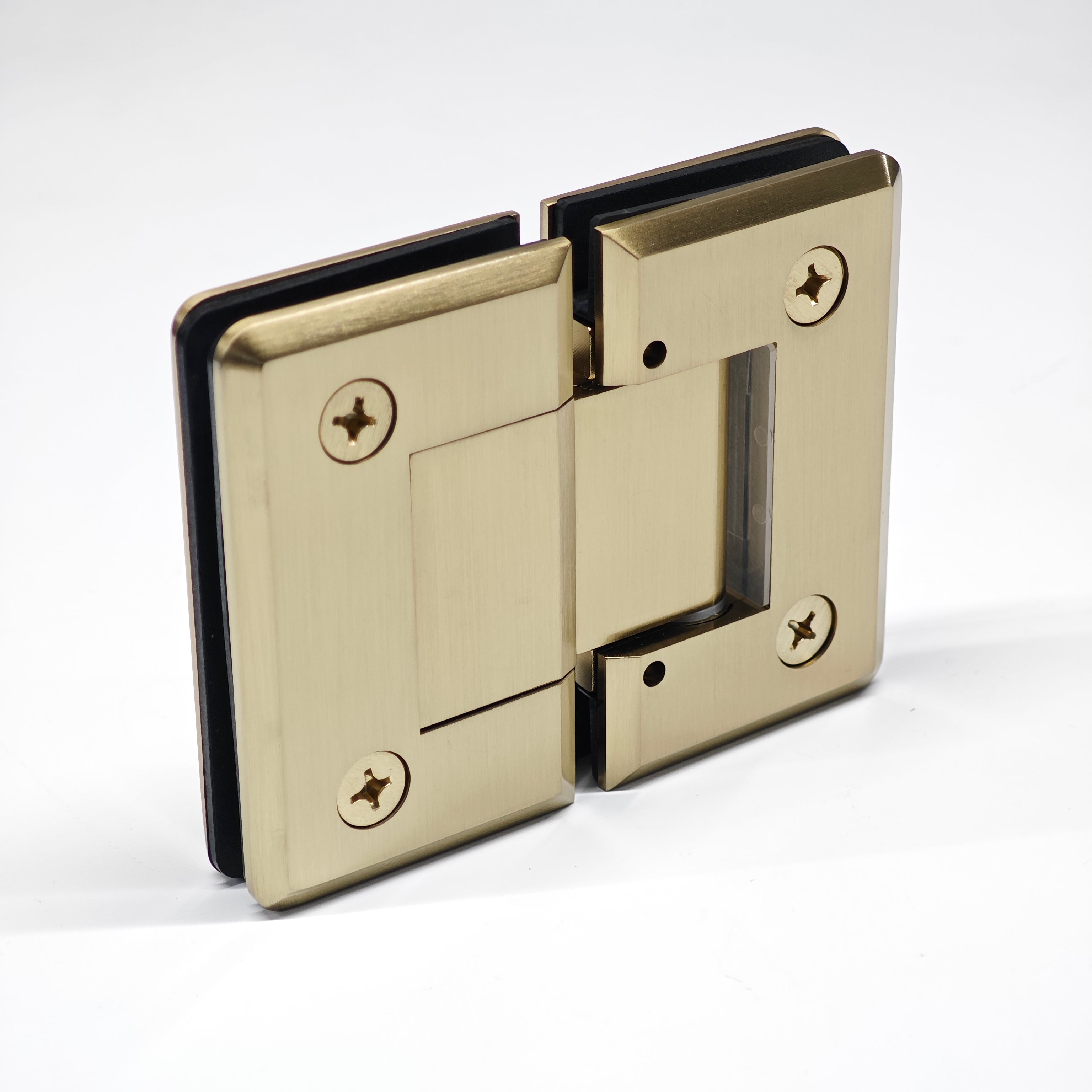 Adjustable Heavy duty 180° Glass to Glass Hinges Beveled Edged | TR636