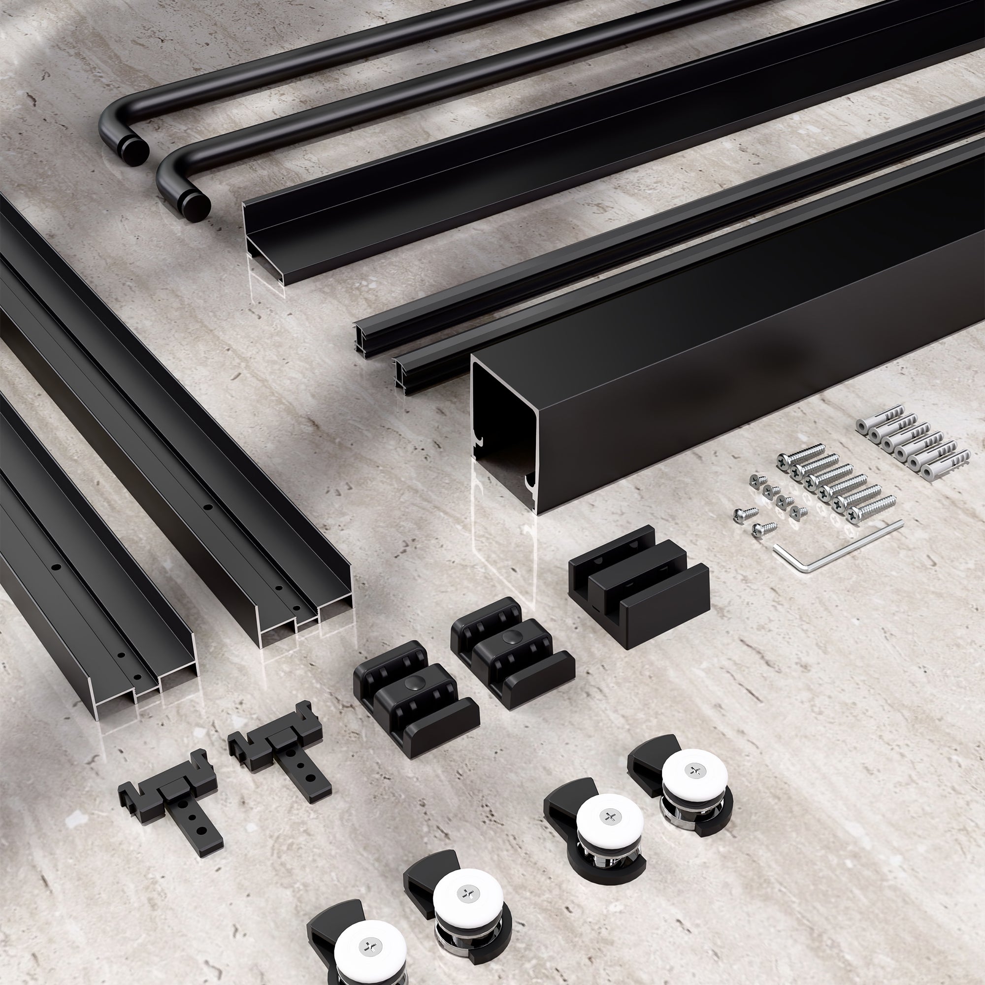 SD06 48"-72" Semi-Frameless Sliding Shower Door Hardware Kits