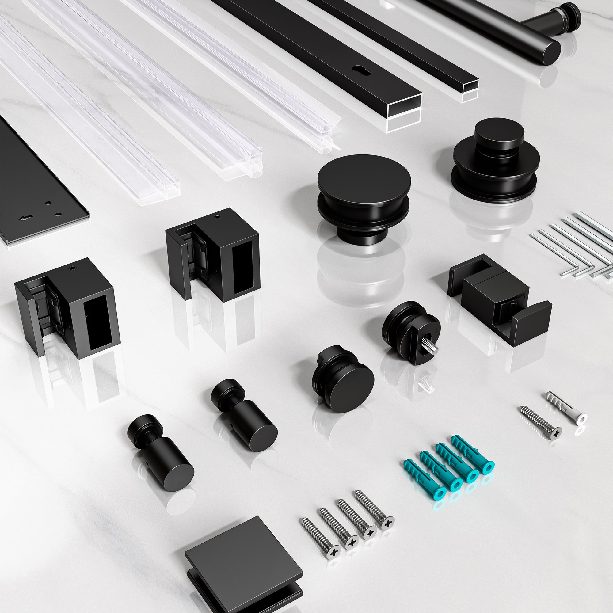 SD03-4 Framless Single Sliding Shower Door Hardware Kits