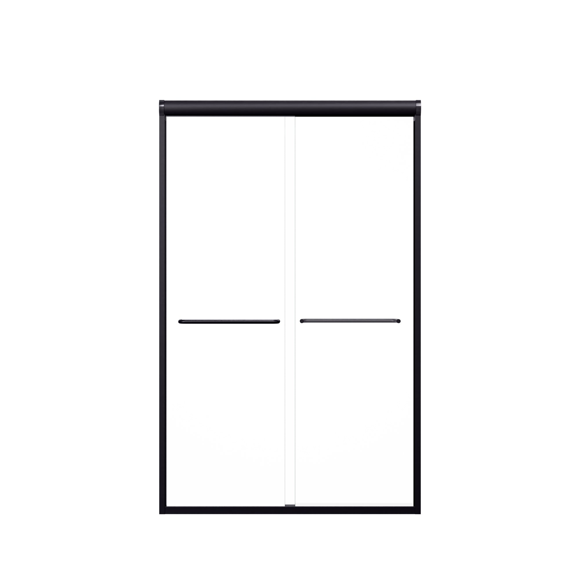 44"-48"W*72" H Semi-Frameless Double Sliding Shower Door, Bypass Shower Door, 1/4" (6mm) Thick SGCC Tempered Glass Door