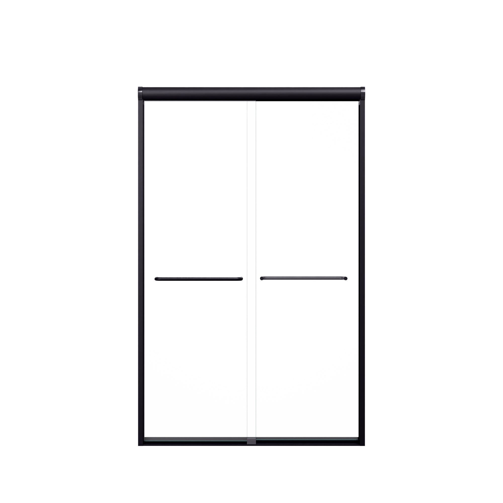 44"-48"W*72" H Semi-Frameless Double Sliding Shower Door, Bypass Shower Door, 1/4" (6mm) Thick SGCC Tempered Glass Door