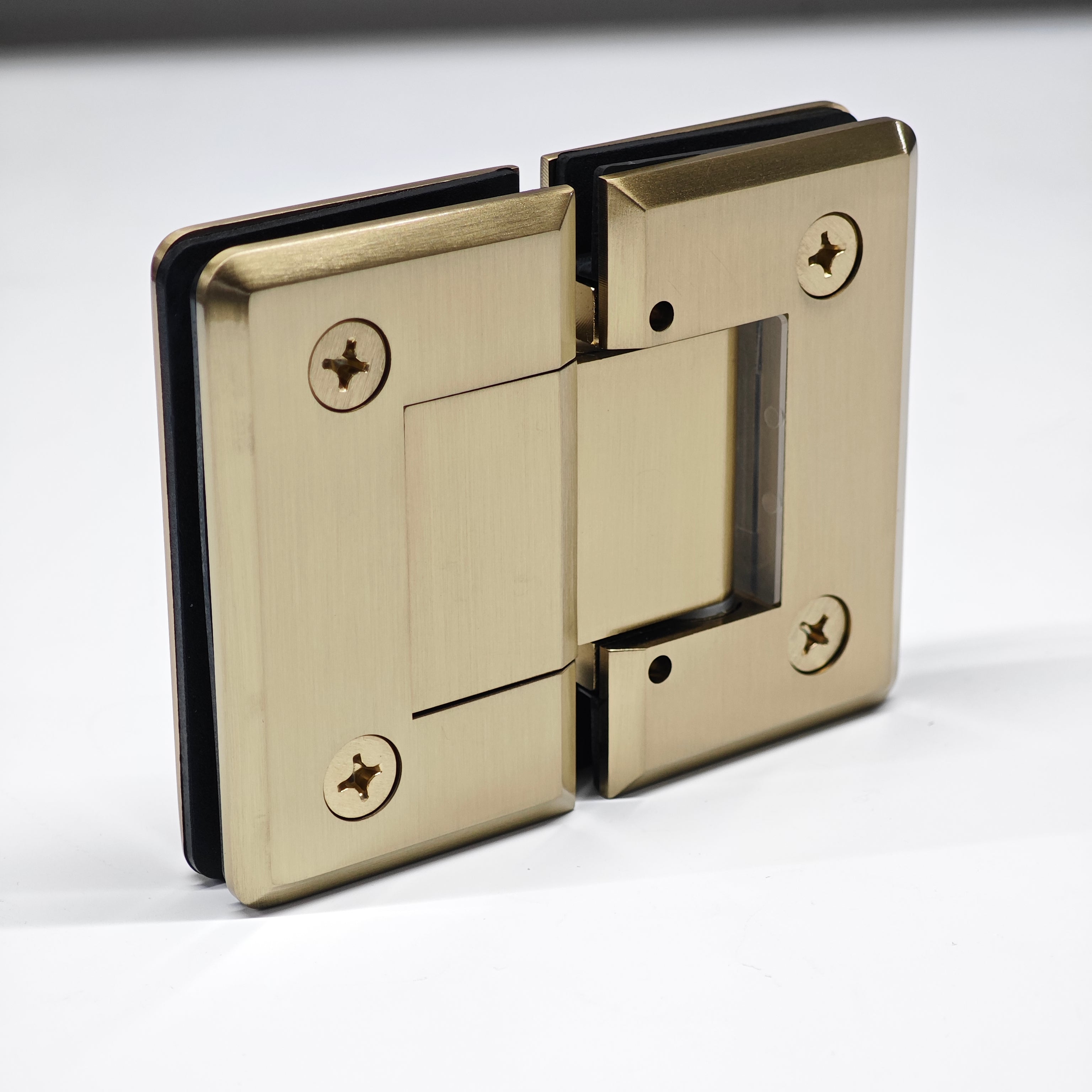 Adjustable Heavy duty 180° Glass to Glass Hinges Beveled Edged | TR636