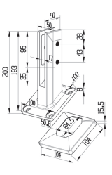 External angled staircase glass railing spigot
