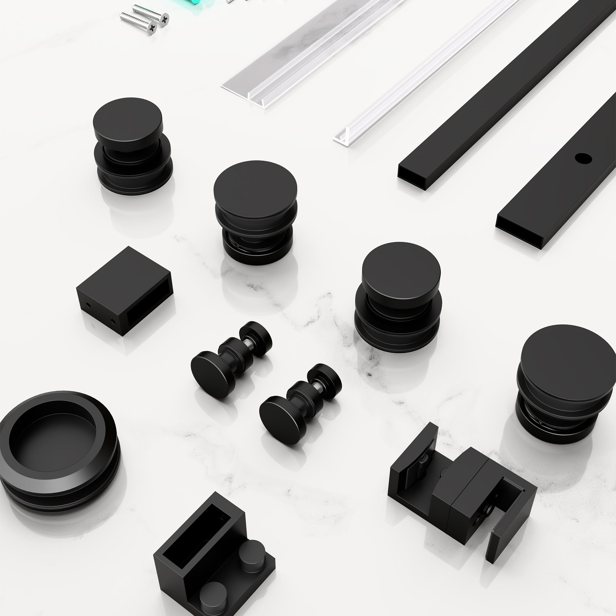 Professional SD10 78"×80" Sliding Shower Door Kit with Square Track & 4 Stainless Steel Rollers – Fits 3/8" 5/16" Glass – Multiple Finishes Available