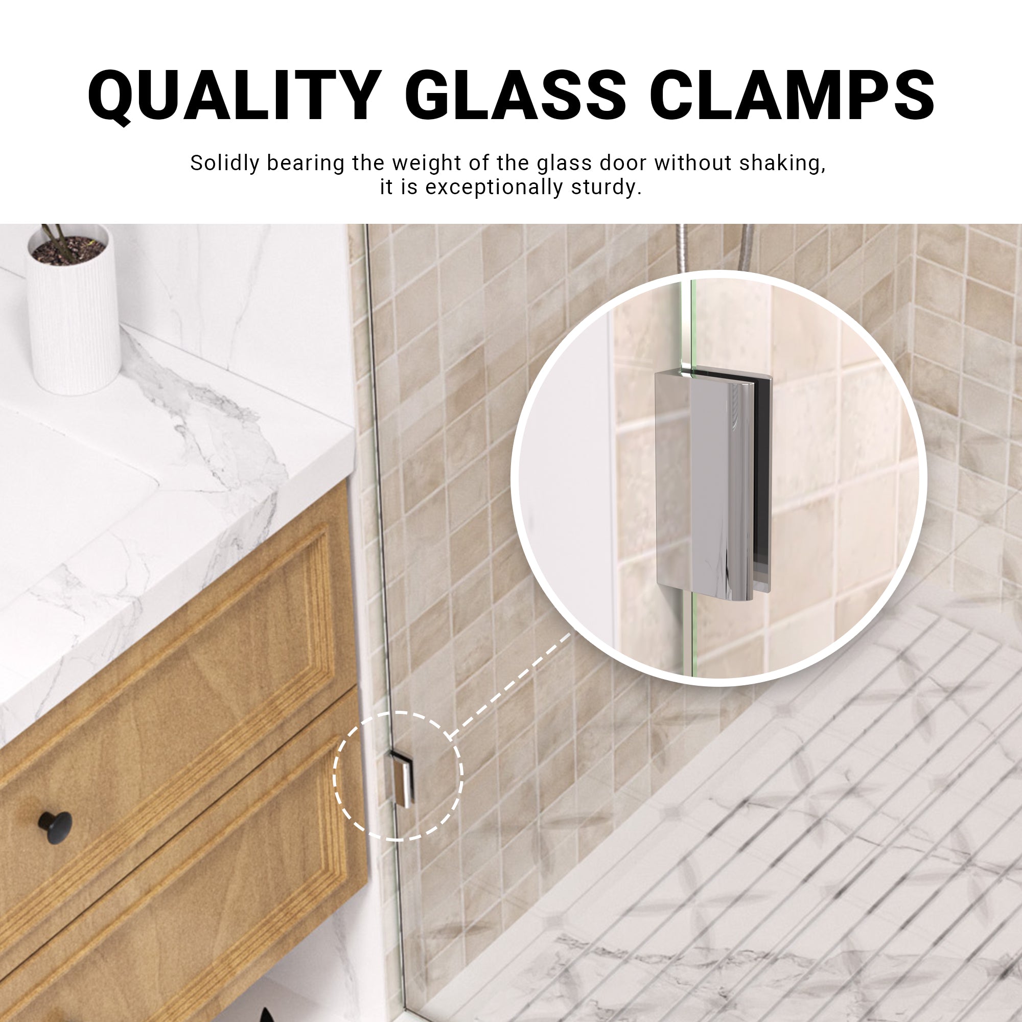 30"W *78"H Easyclean Fixed Shower Panel - Quickmount Shower Screen, 10mm(3/8'') Tempered Glass ARO-SFP-3078