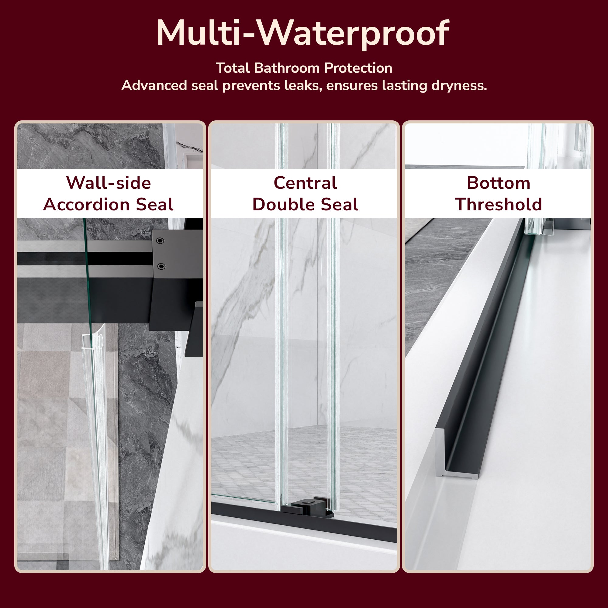 56"-60"W x 80"H Frameless Double Sliding Shower Door, 3/8 inches (10mm) Thick SGCC Tempered Glass Door, Chrome