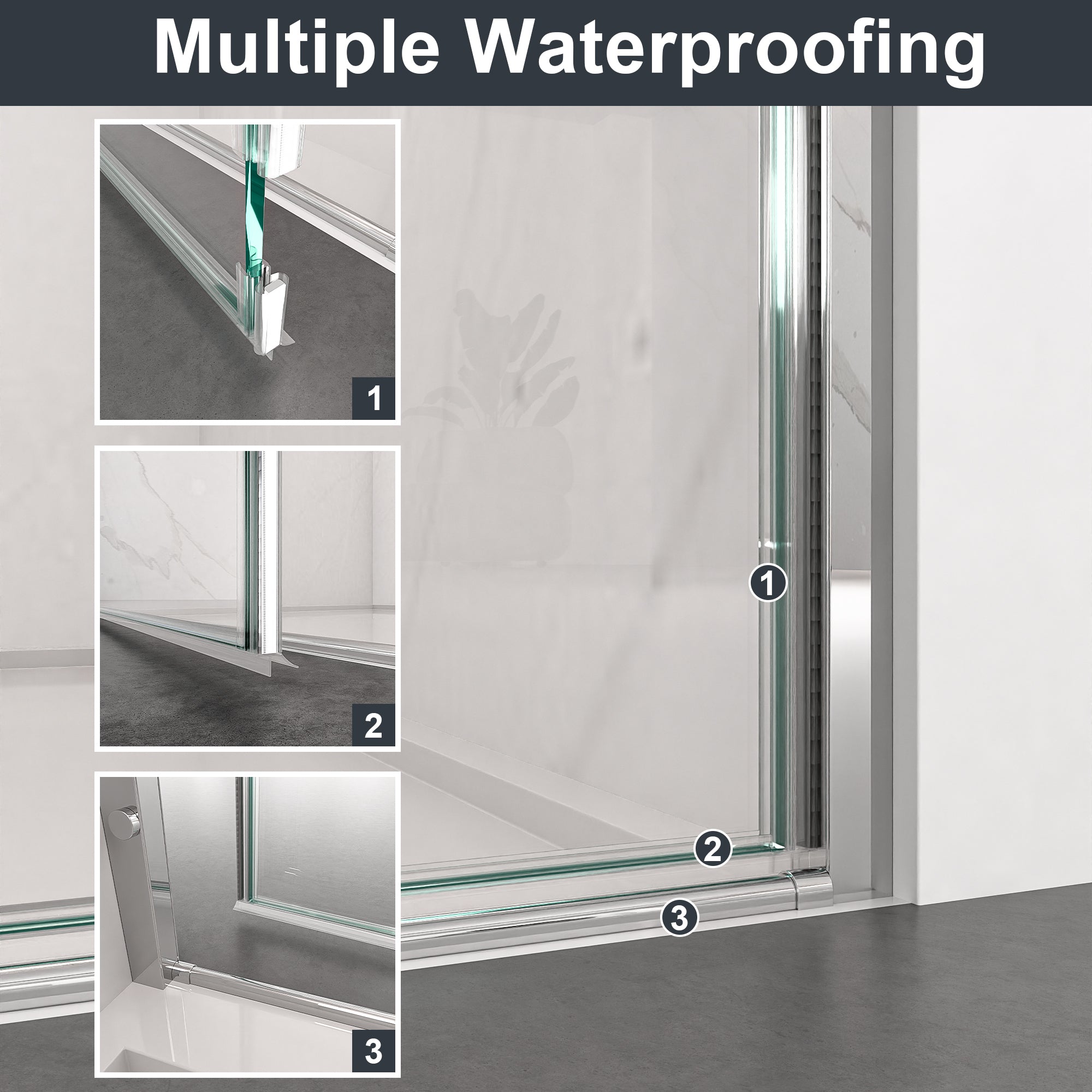 30"W x 72"H Frameless Circular Pivot Shower Door in Matte Black With 1/4" (6mm) Thick SGCC Tempered Glass