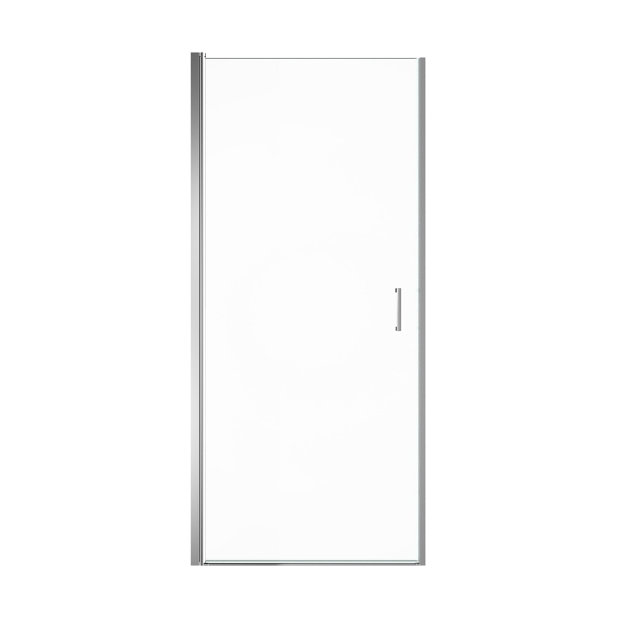 24" W x 72" H Semi-Frameless Circular Pivot Shower Door With 1/4" (6mm) Thick SGCC Tempered Glass