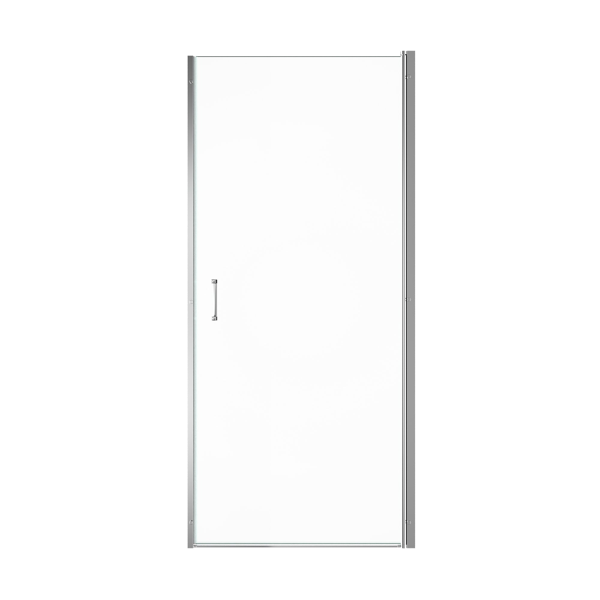 34" W x 72" H Semi-Frameless Circular Pivot Shower Door With 1/4" (6mm) Thick SGCC Tempered Glass