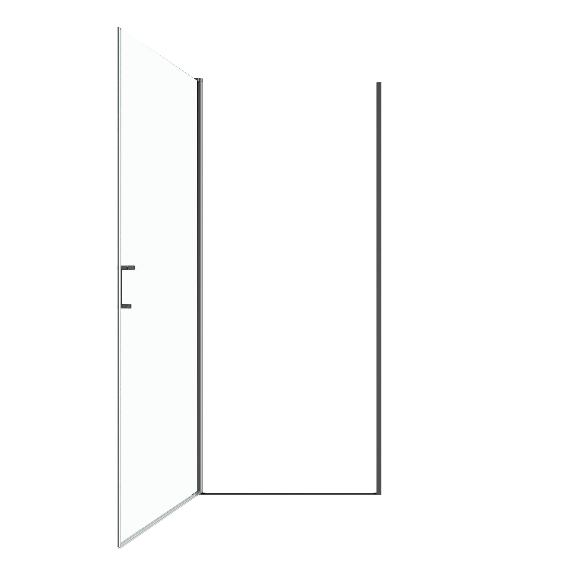 32" W x 72" H Semi-Frameless Circular Pivot Shower Door With 1/4" (6mm) Thick SGCC Tempered Glass
