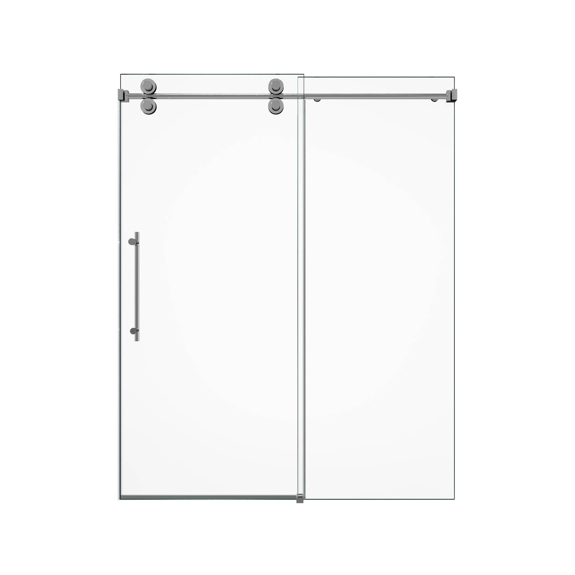 44"-48"W*76" H Frameless Single Sliding Shower Door – 5/16" (8mm) Clear Tempered Glass, Bypass Design