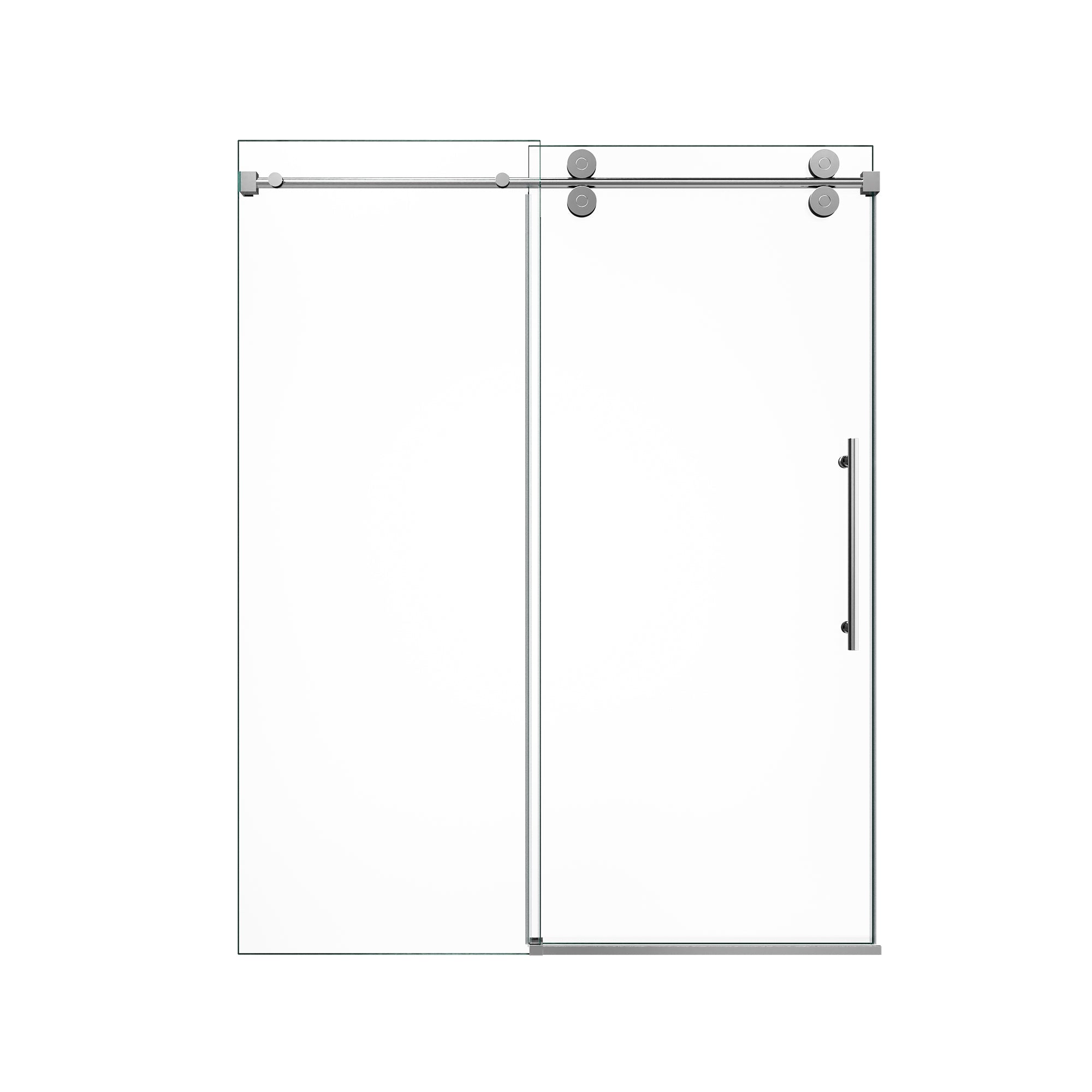 44"-48"W*76" H Frameless Single Sliding Shower Door – 5/16" (8mm) Clear Tempered Glass, Bypass Design