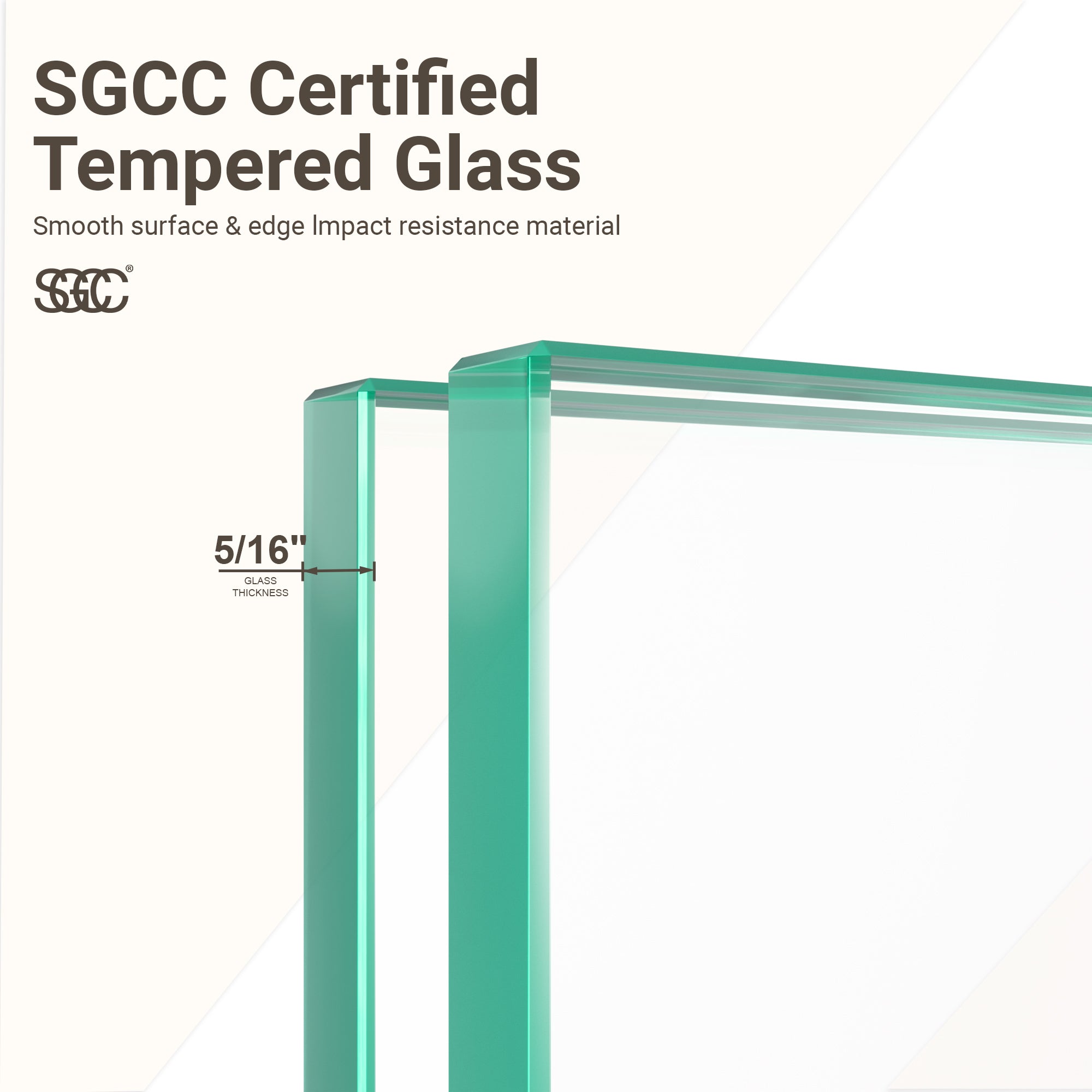 56"-60"W x 72"H Frameless Single Sliding Shower Door – 5/16" (8mm) Clear Tempered Glass, Bypass Design