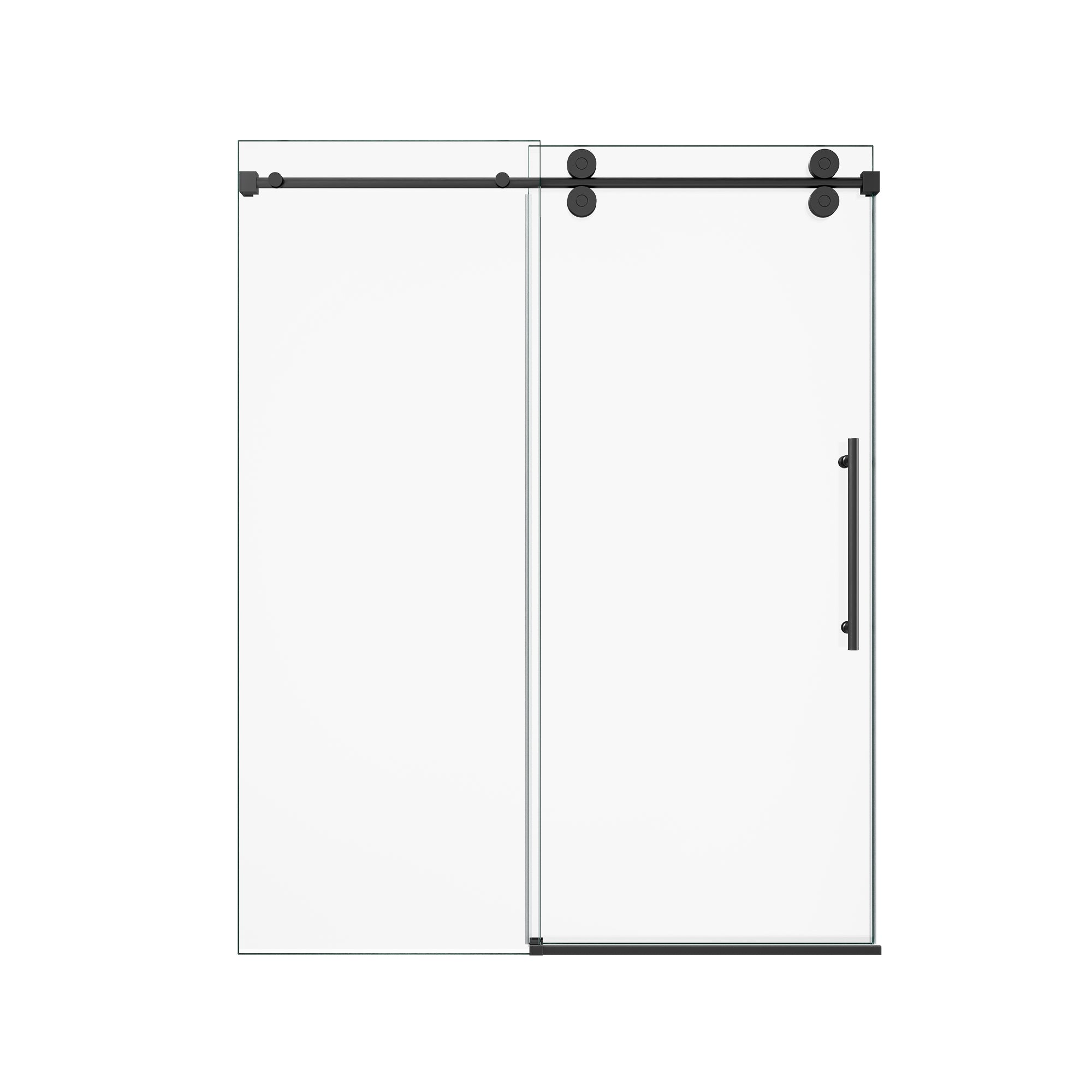 56"-60"W x 72"H Frameless Single Sliding Shower Door – 5/16" (8mm) Clear Tempered Glass, Bypass Design