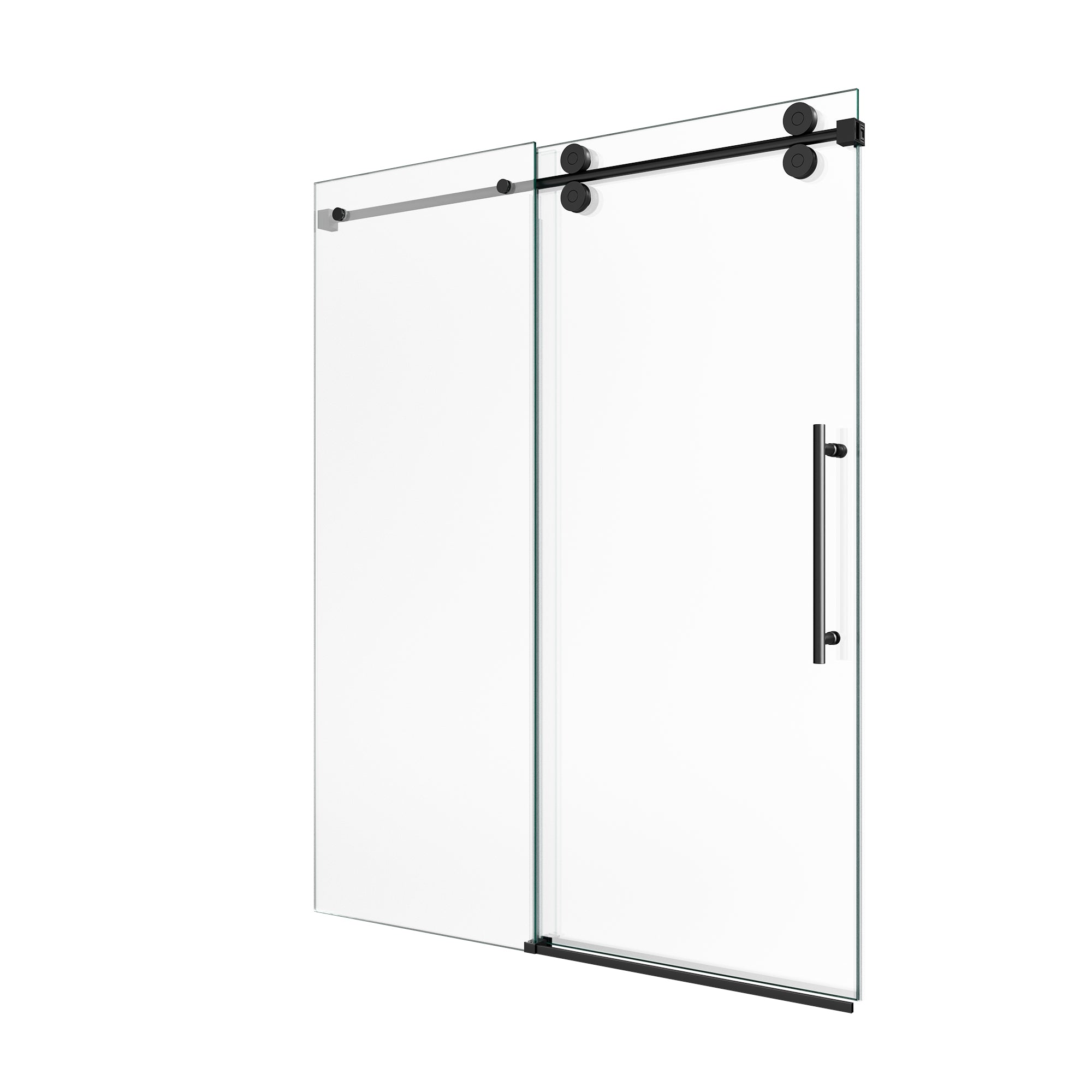44"-48"W*76" H Frameless Single Sliding Shower Door – 5/16" (8mm) Clear Tempered Glass, Bypass Design