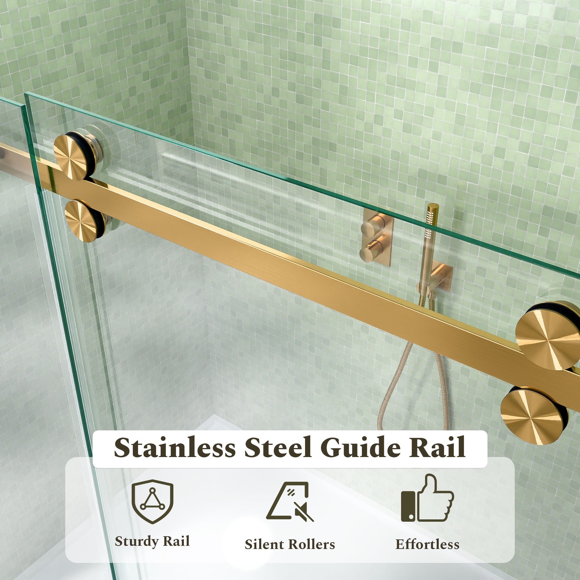 56-60"W x 60"H Frameless Double Sliding Tub Shower Door Enclosure, 5/16 inches (8mm) Thick SGCC Tempered Glass