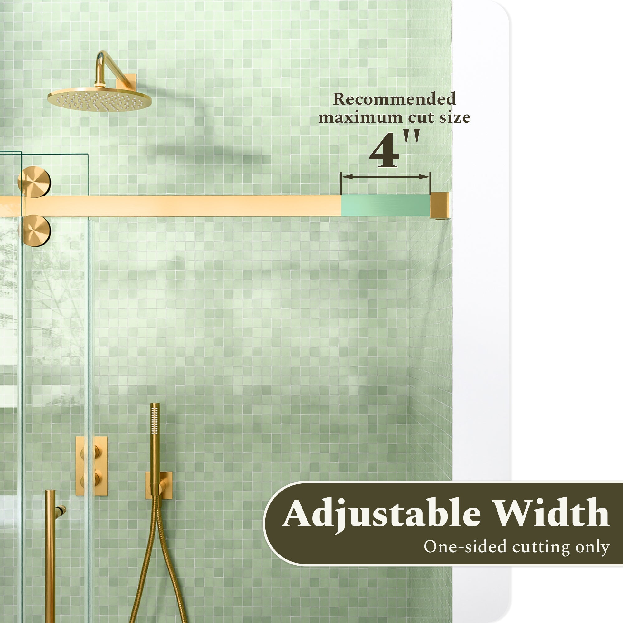 56-60"W x 60"H Frameless Double Sliding Tub Shower Door Enclosure, 5/16 inches (8mm) Thick SGCC Tempered Glass