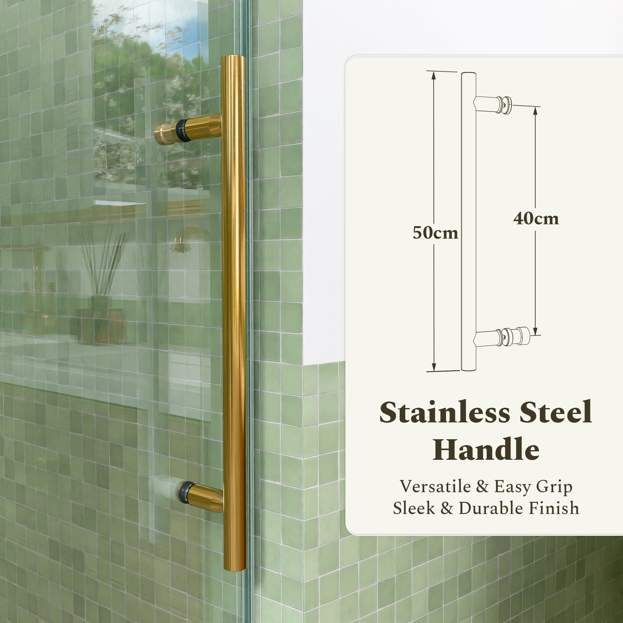 56-60"W x 60"H Frameless Double Sliding Tub Shower Door Enclosure, 5/16 inches (8mm) Thick SGCC Tempered Glass