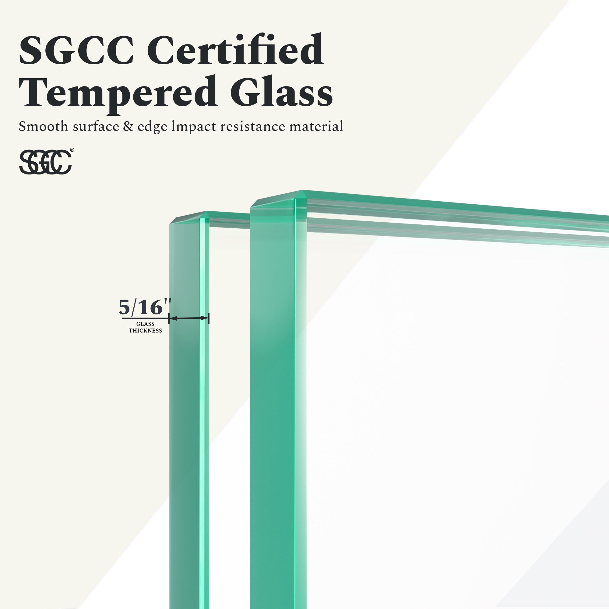 56-60"W x 60"H Frameless Double Sliding Tub Shower Door Enclosure, 5/16 inches (8mm) Thick SGCC Tempered Glass