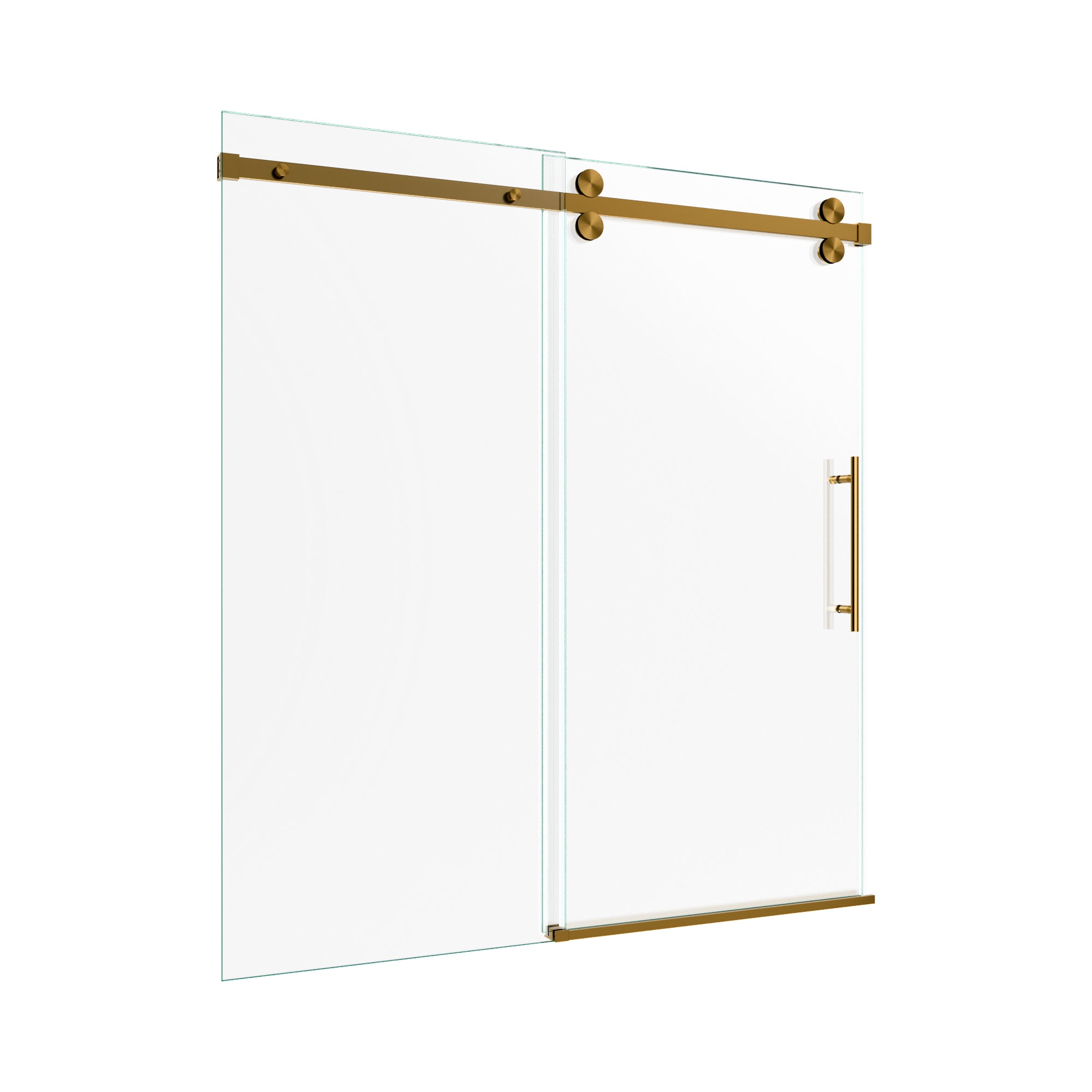 56-60"W x 60"H Frameless Double Sliding Tub Shower Door Enclosure, 5/16 inches (8mm) Thick SGCC Tempered Glass