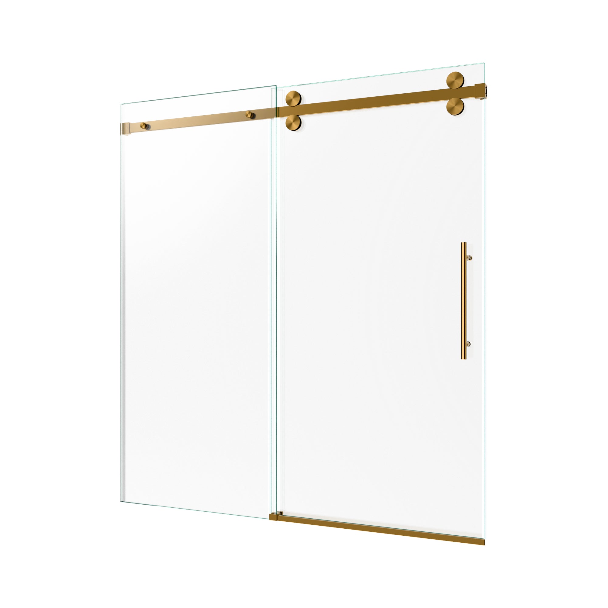 56-60"W x 60"H Frameless Double Sliding Tub Shower Door Enclosure, 5/16 inches (8mm) Thick SGCC Tempered Glass