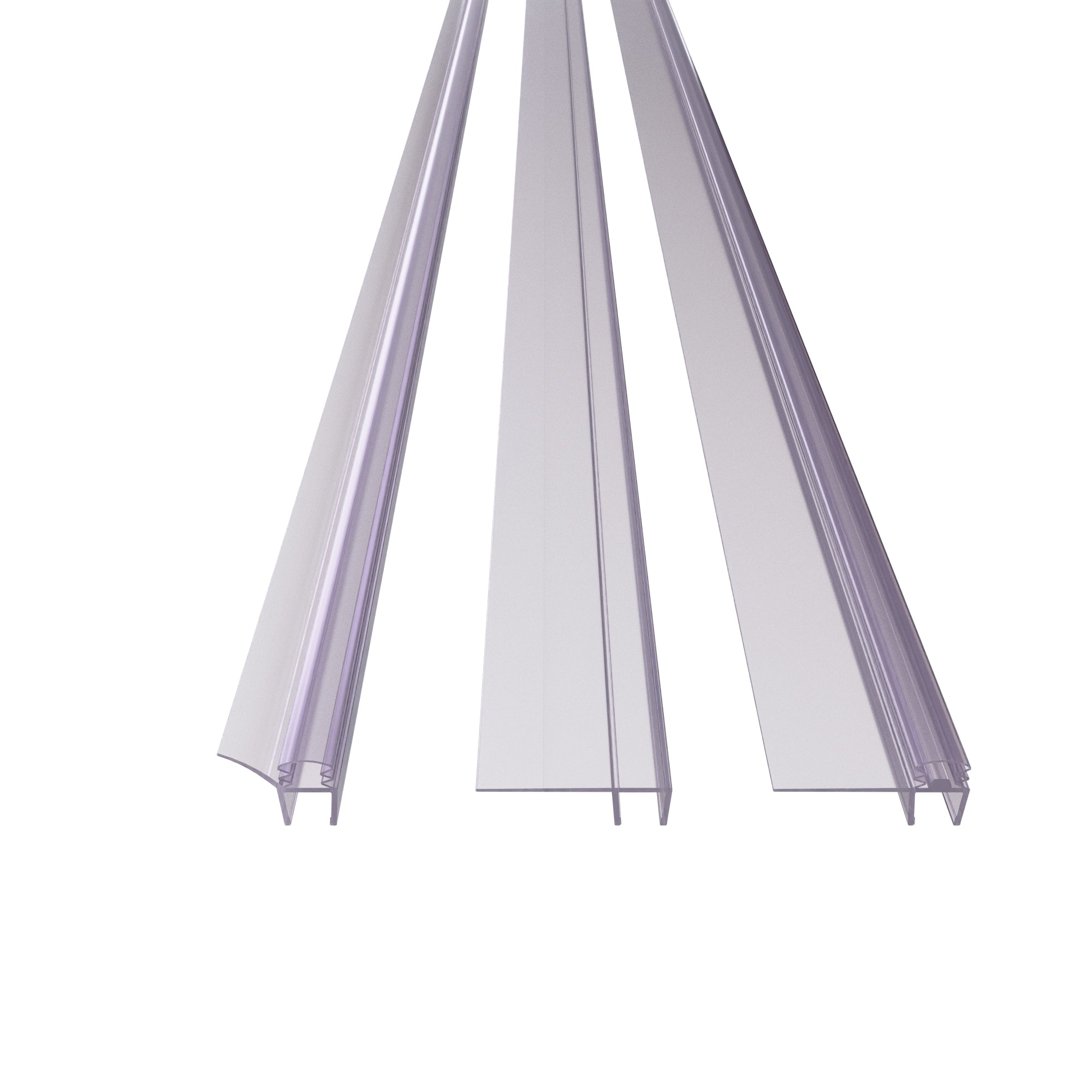 SD05-4 Frameless Single Sliding Shower Door Hardware Kits With Slim Square Rails & Four Rollers