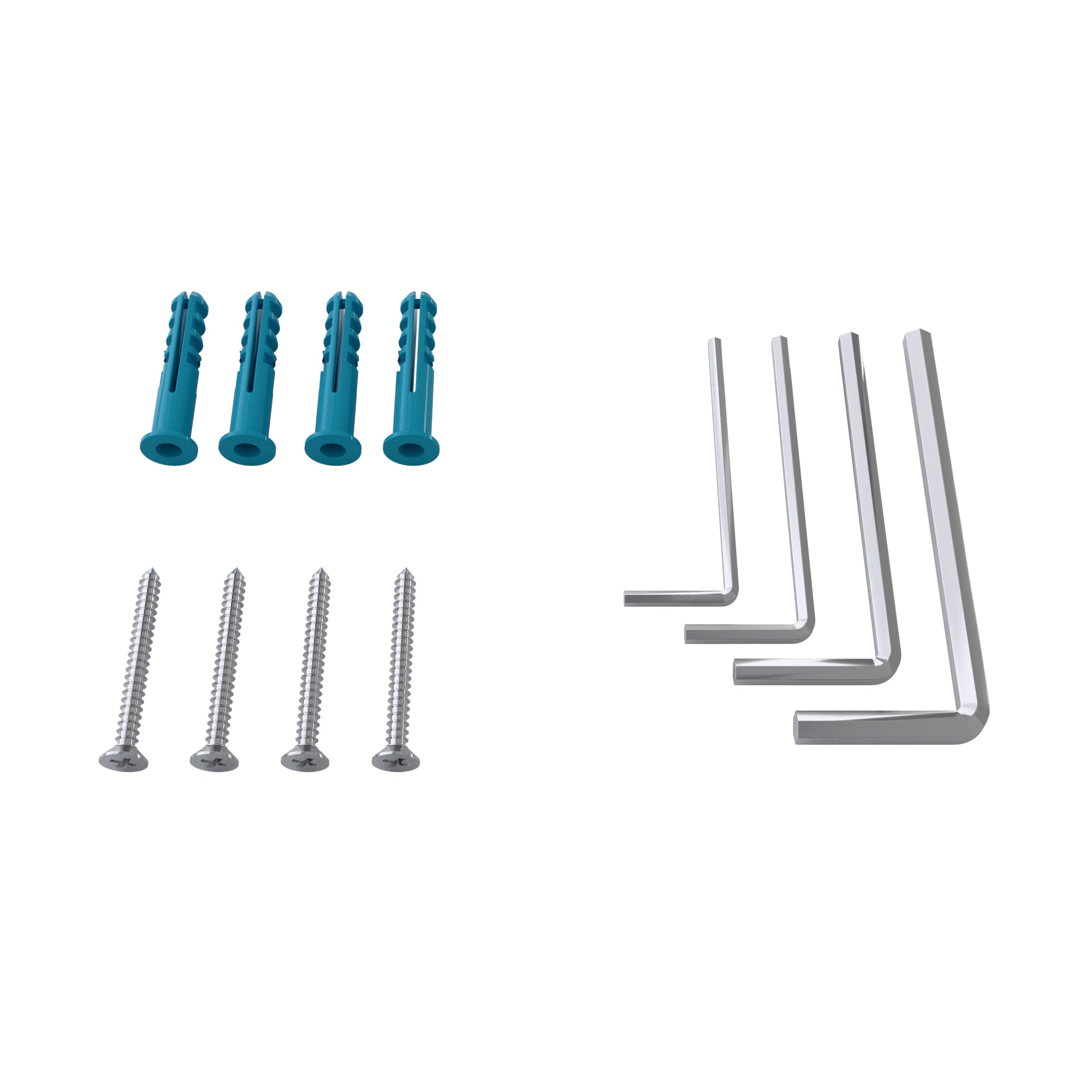 SD05-4 Frameless Single Sliding Shower Door Hardware Kits With Slim Square Rails & Four Rollers