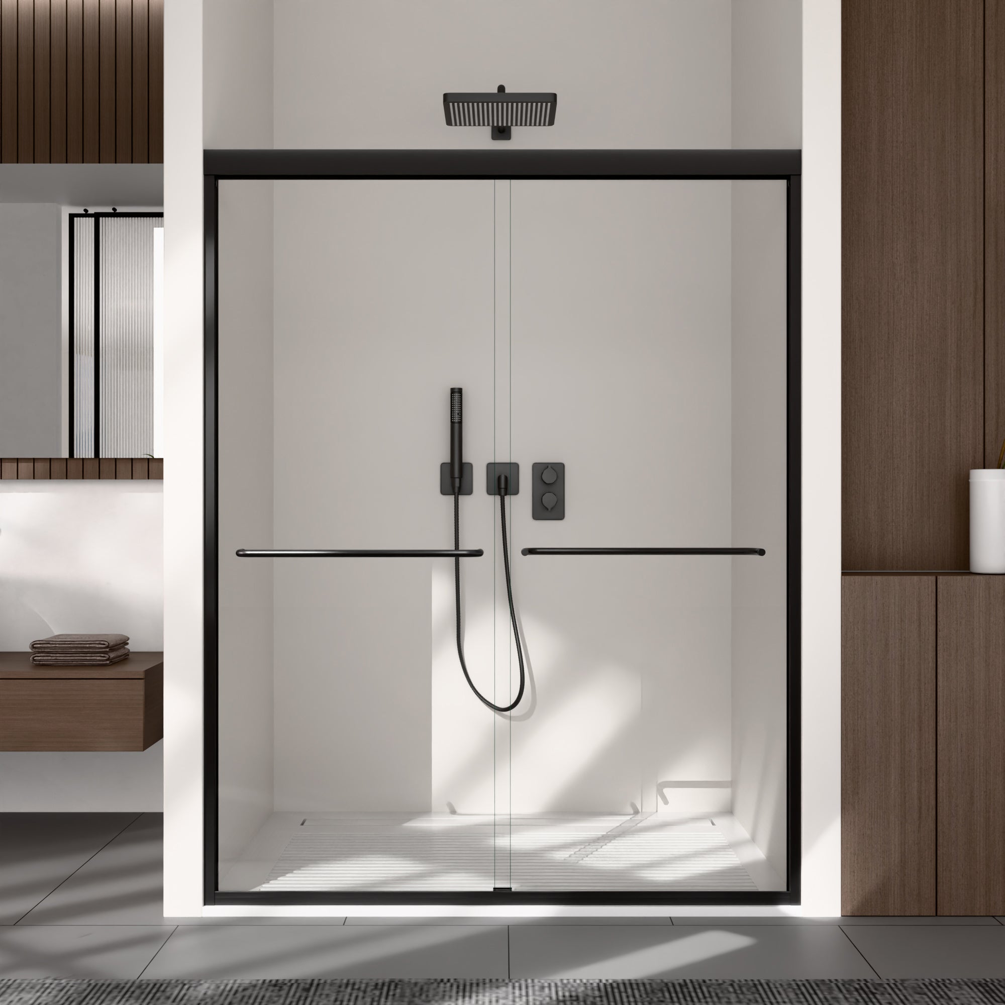 SD06 48"-72" Semi-Frameless Sliding Shower Door Hardware Kits