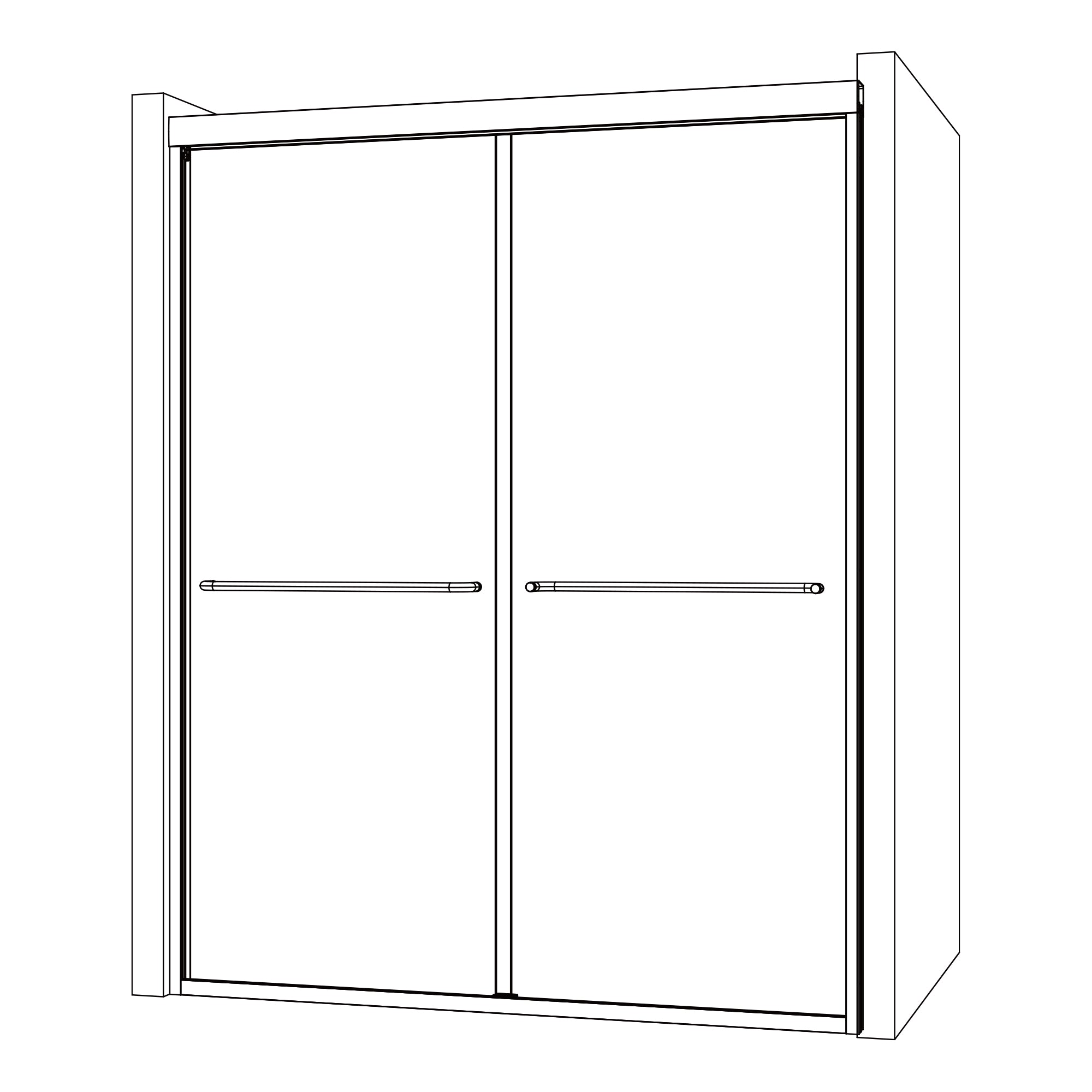 SD06 48"-72" Semi-Frameless Sliding Shower Door Hardware Kits